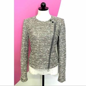 NEW $595 VERONICA BEARD Jacquard Mara Tweed Metallic Moto Jacket Ladies 8 Medium